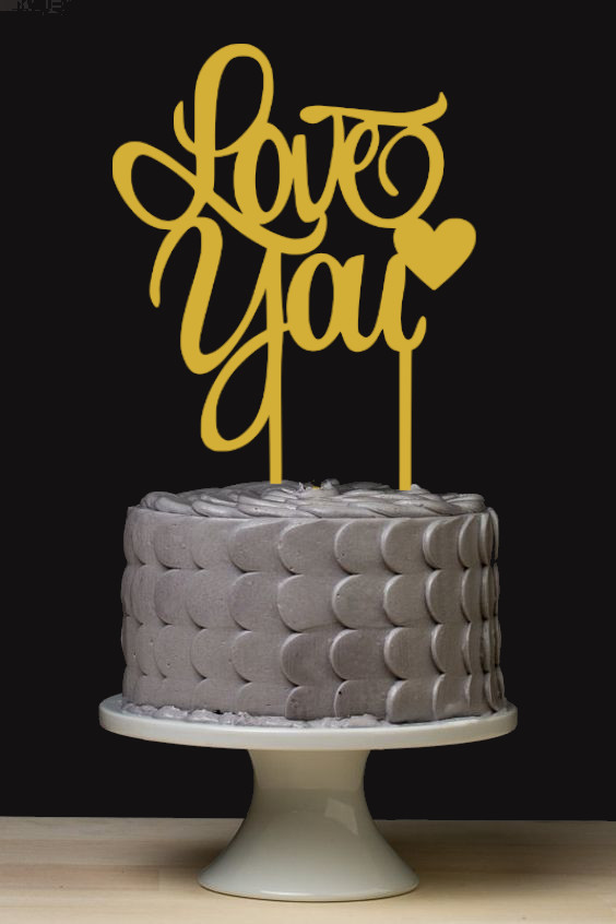 Love you cake topper