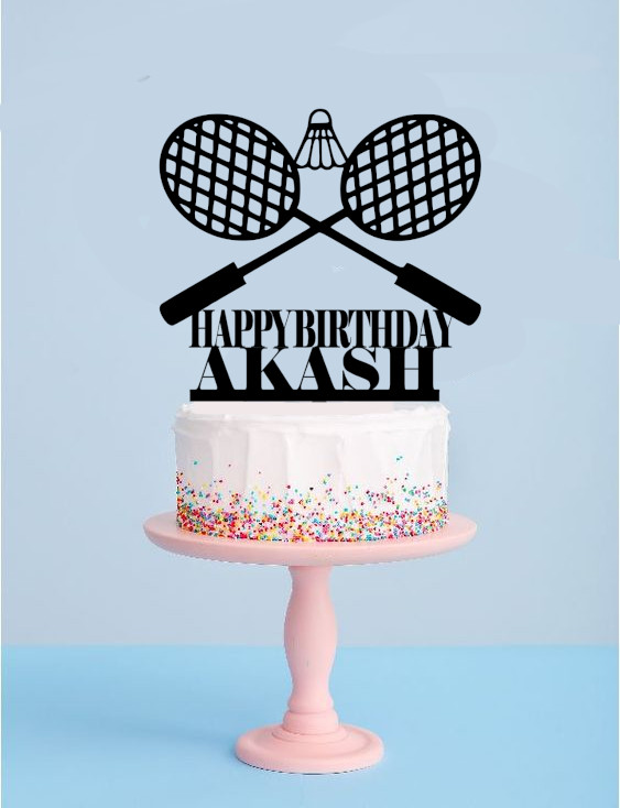 customizable badminton cake topper